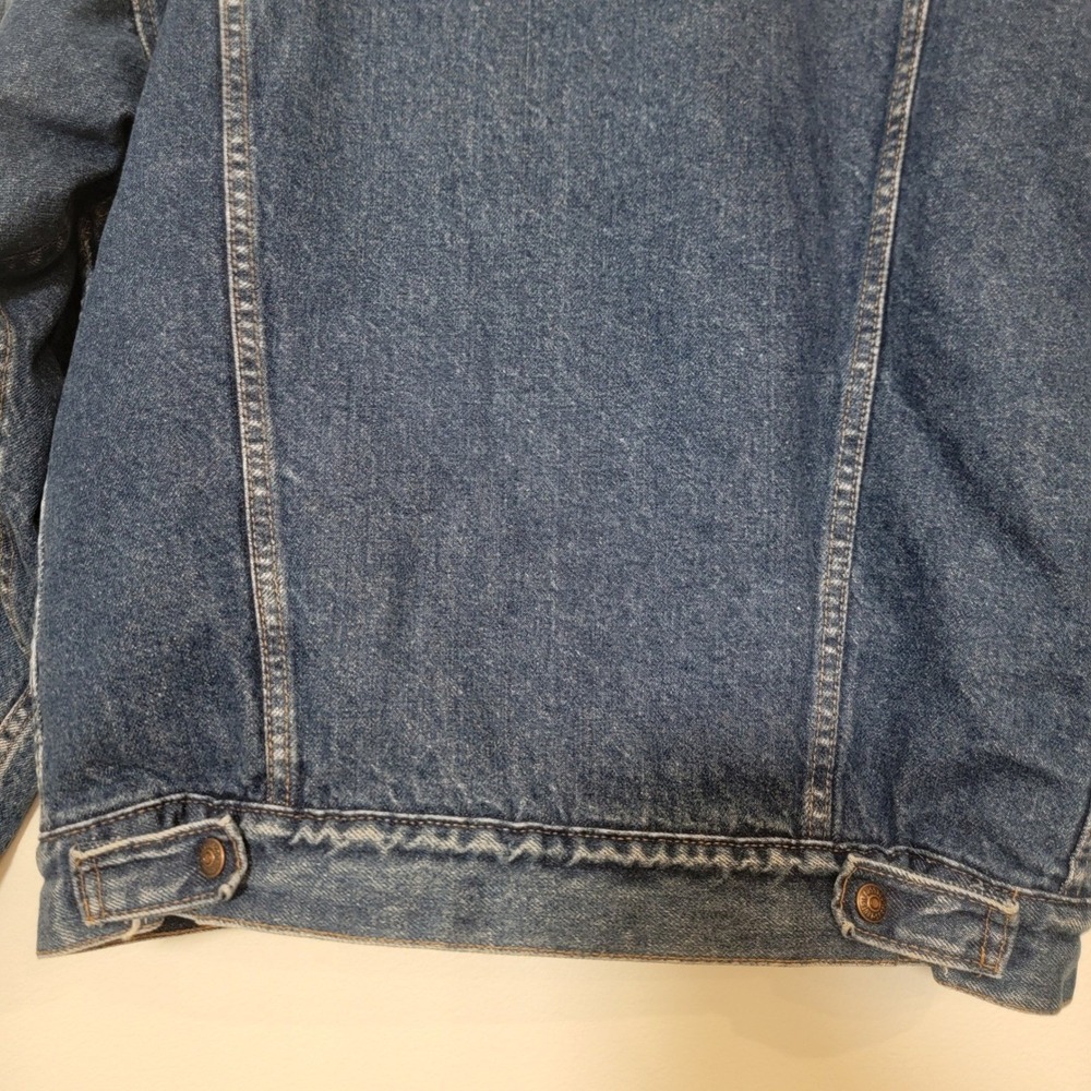 Vintage 90s Levi's Denim Trucker Jacket Sherpa Lined Jean Jacket Winter Medium - Picture 13 of 16